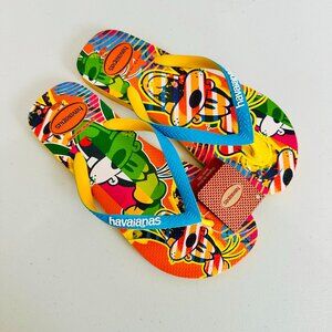 HAVAIANAS DISNEY GOOFY MULTICOLOR FLIP-FLOPS SLIPPERS 9/10